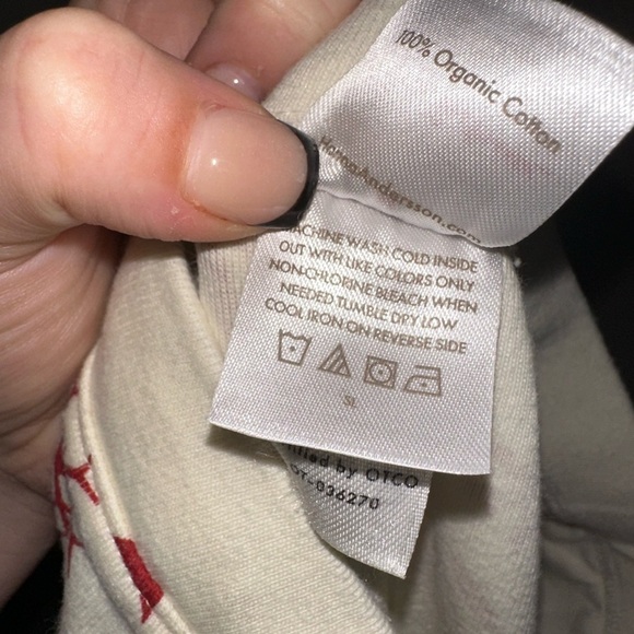 Hanna Andersson women’s cream red Christmas holiday print pajama jogger pants M - Picture 8 of 8